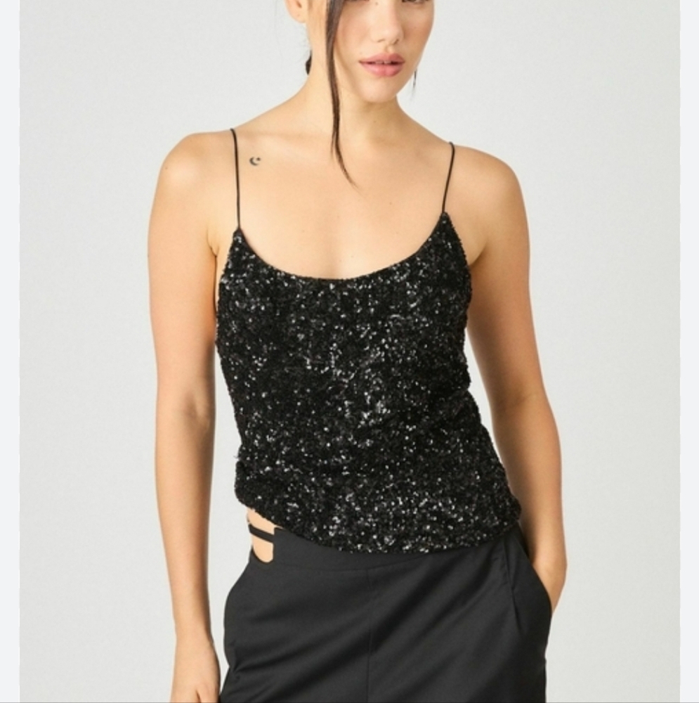 Forever 21 Black Sequin Camisole